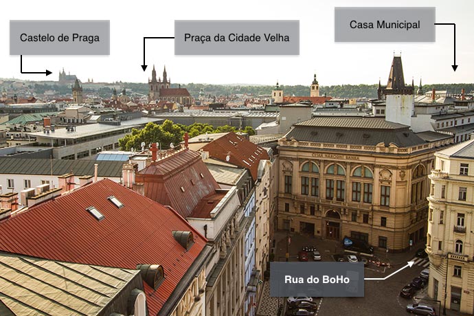 Hotel em Praga: Vista da Torre Jindrisska, vizinha do BoHo