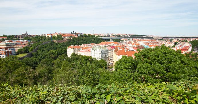 Praga vista do restaurante em Visehrad