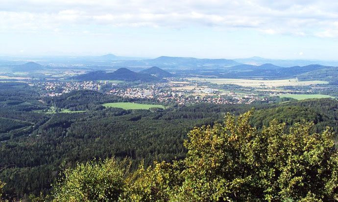 Nový Bor vista de cima, República Tcheca, Tchéquia