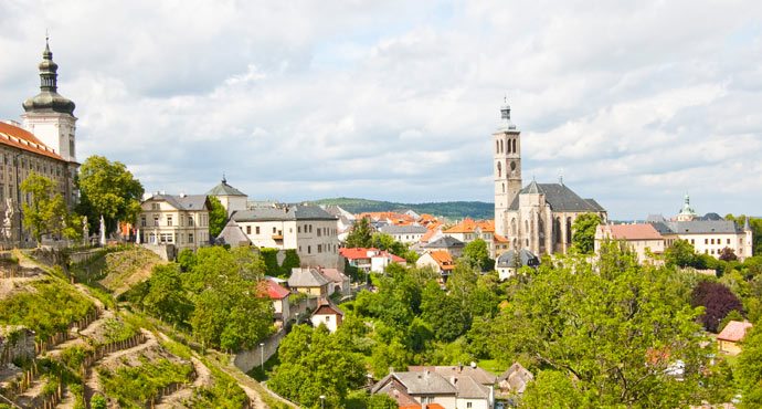 Vista geral de Kutná Hora, a partir da Catedral de Santa Bárbara