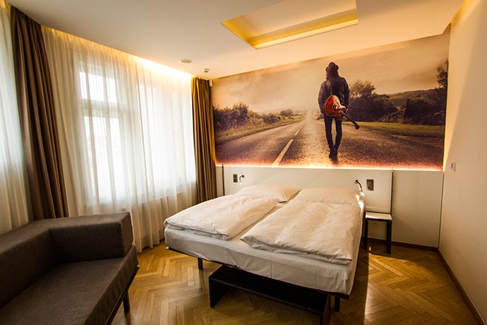 Hotel em Praga: quarto privativo do Mosaic House