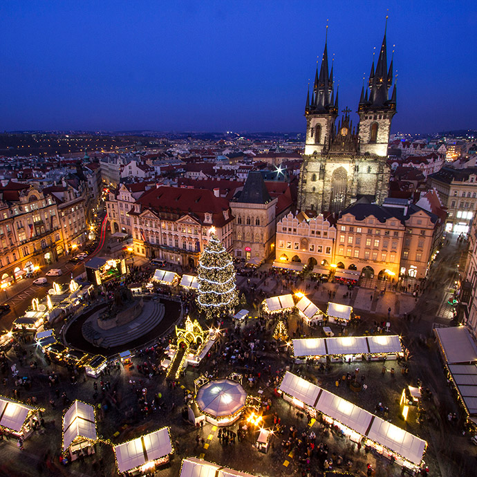 Natal em Praga: feira na Praça da Cidade Velha